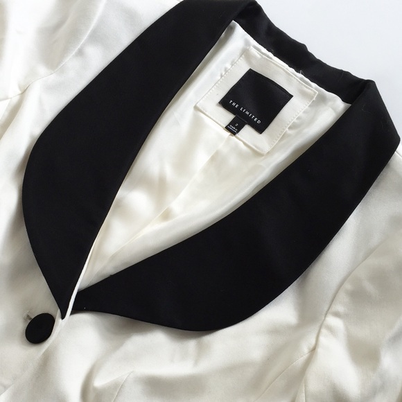 The Limited White & Black Tuxedo Blazer for a Night Out - Picture 4 of 7